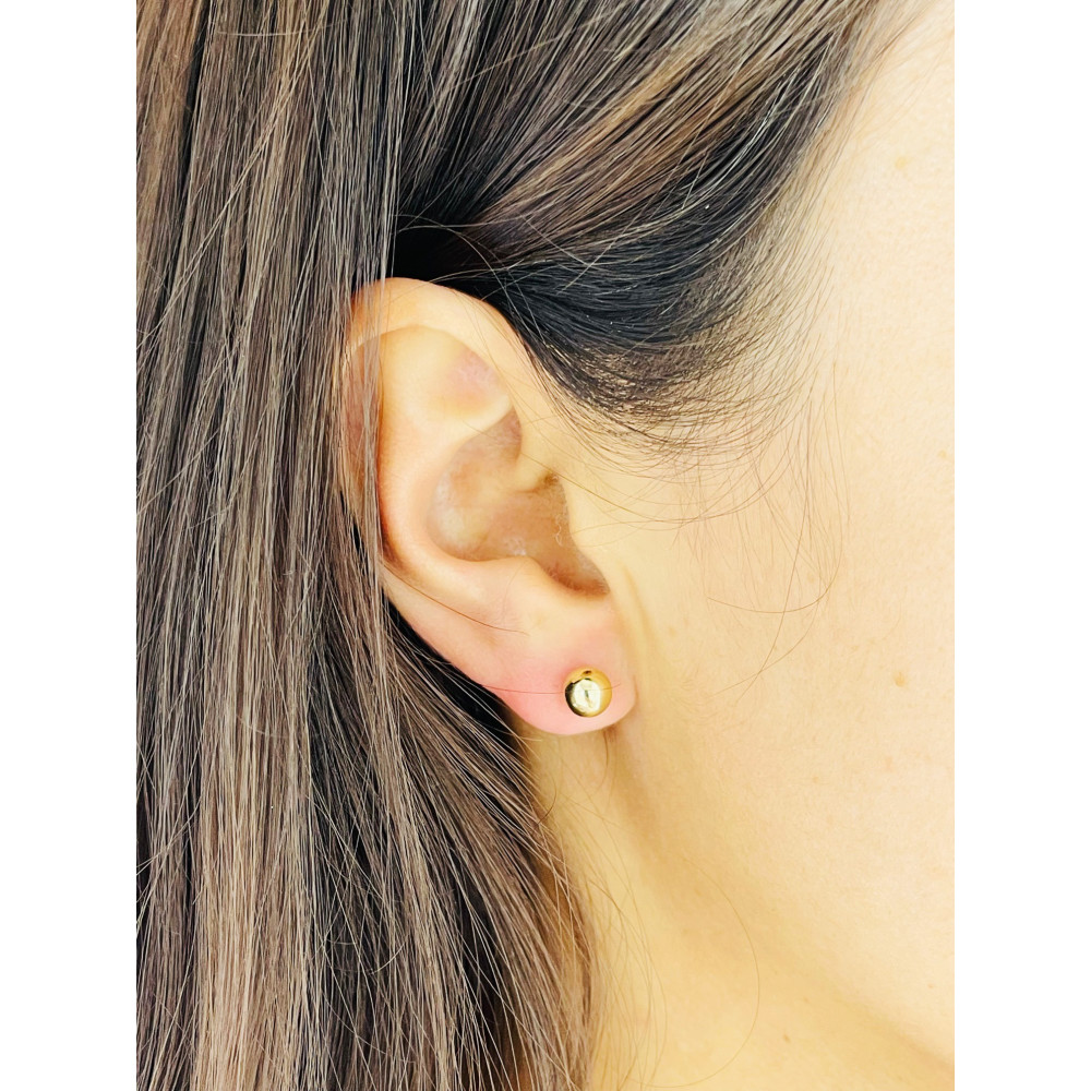 Złote kolczyki kulki kuleczki gładkie polerowane