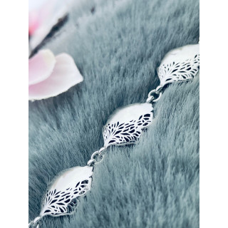 Blatt Armband 925 Silber Damen