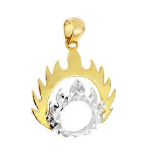 Anhänger Kettenanhänger Gelbgold Goldanhänger Feuer Flamme