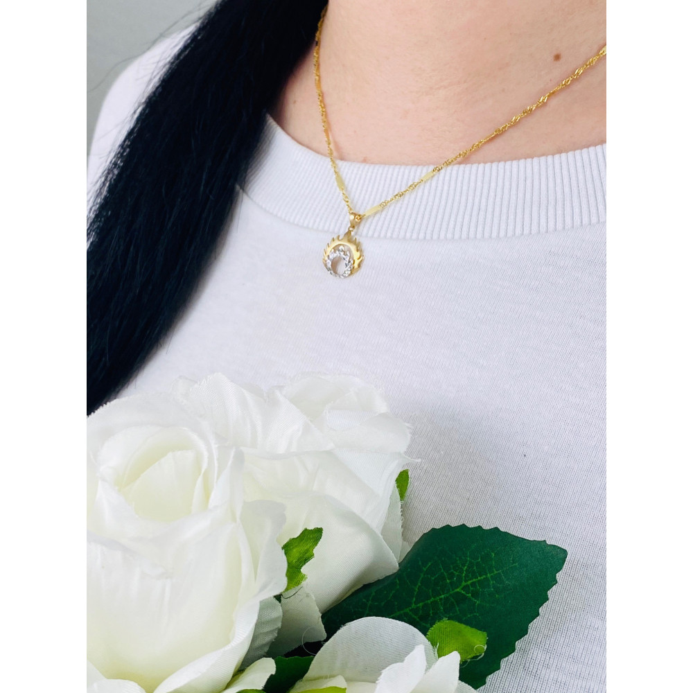 Złota zawieszka wisiorek fantazyjny ognik