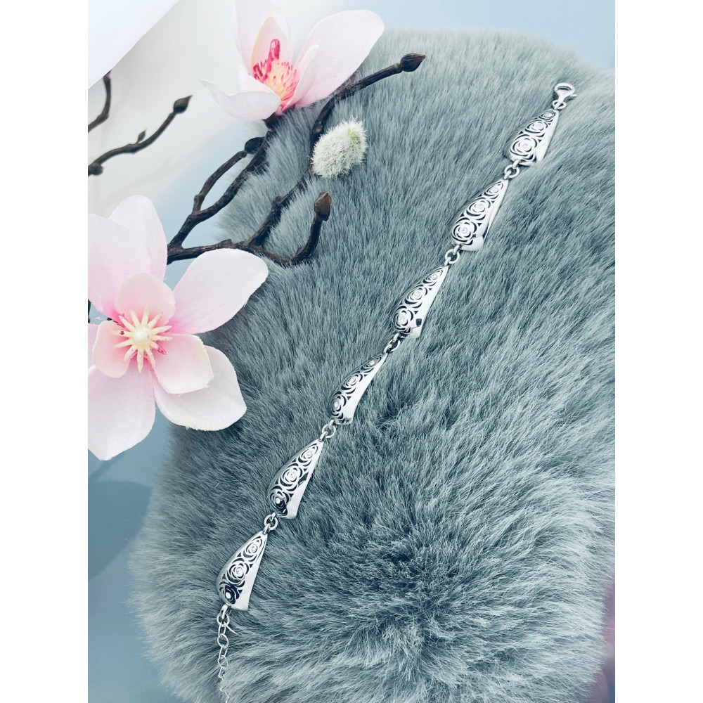 Rose Armband 925 Silber mit Zirkonia Damen