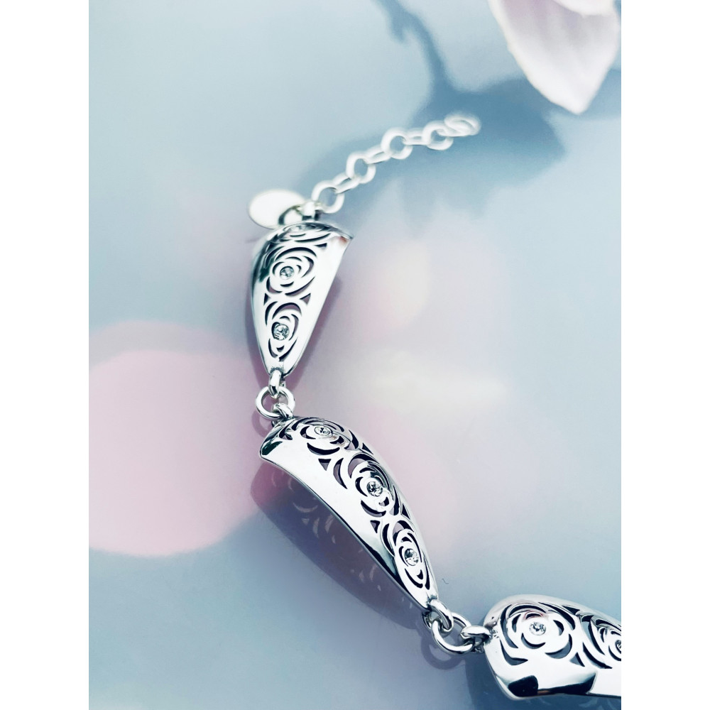 Rose Armband 925 Silber mit Zirkonia Damen