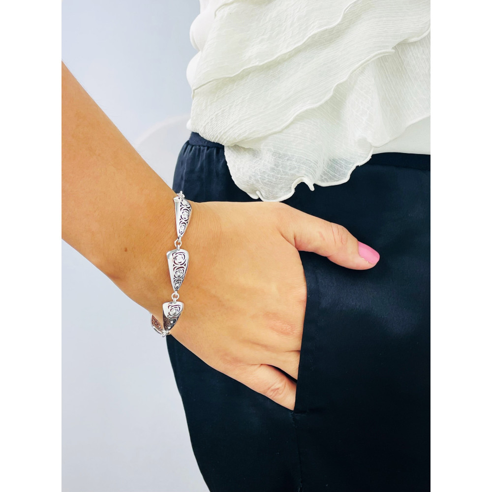 Rose Armband 925 Silber mit Zirkonia Damen