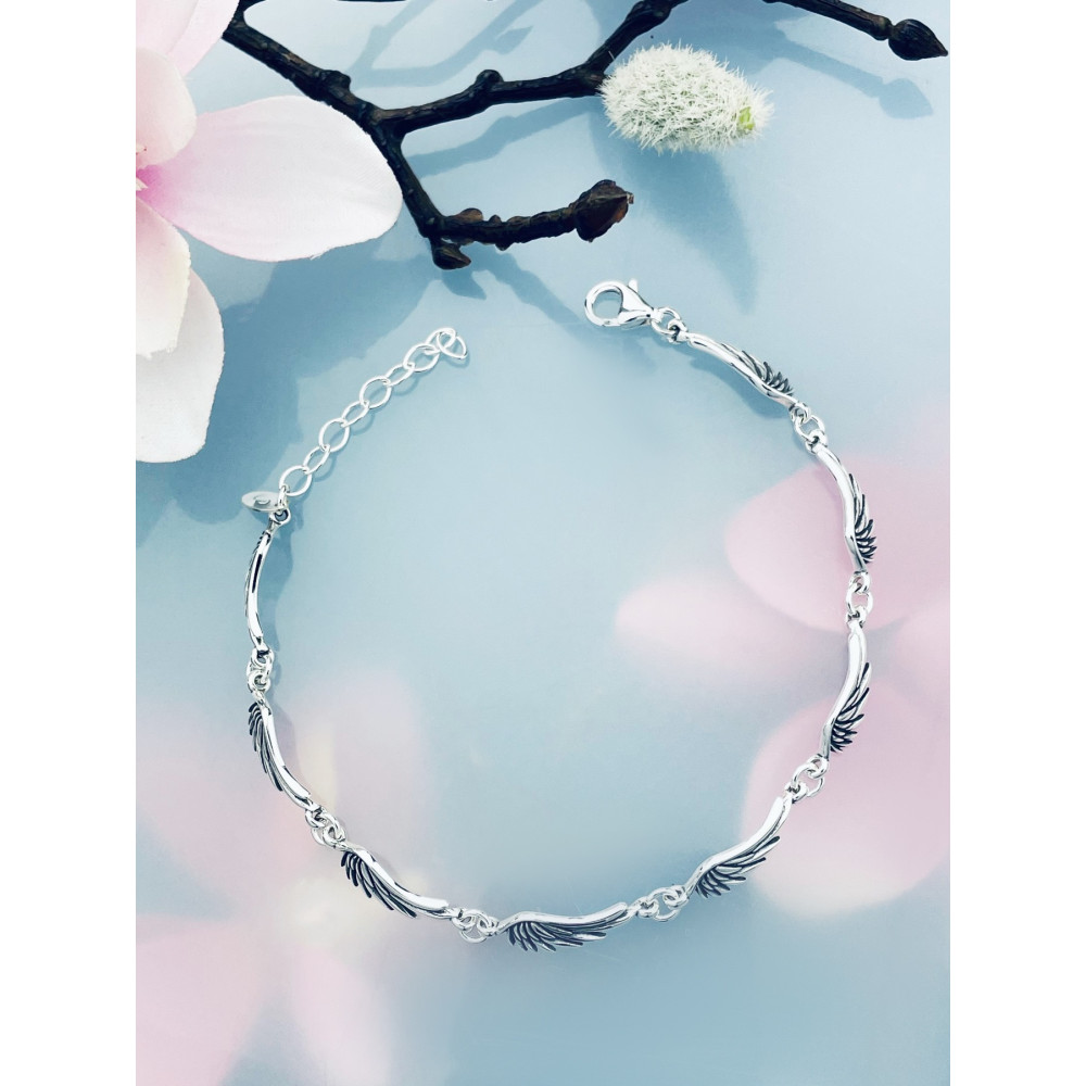 Flügel Armband 925 Silber Damen