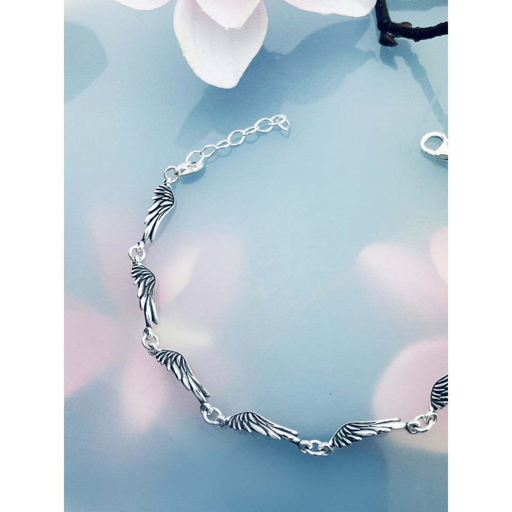 Flügel Armband 925 Silber Damen