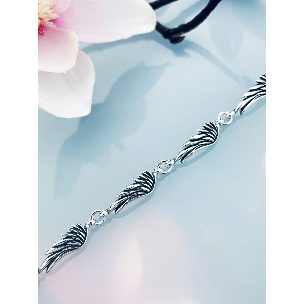 Flügel Armband 925 Silber Damen