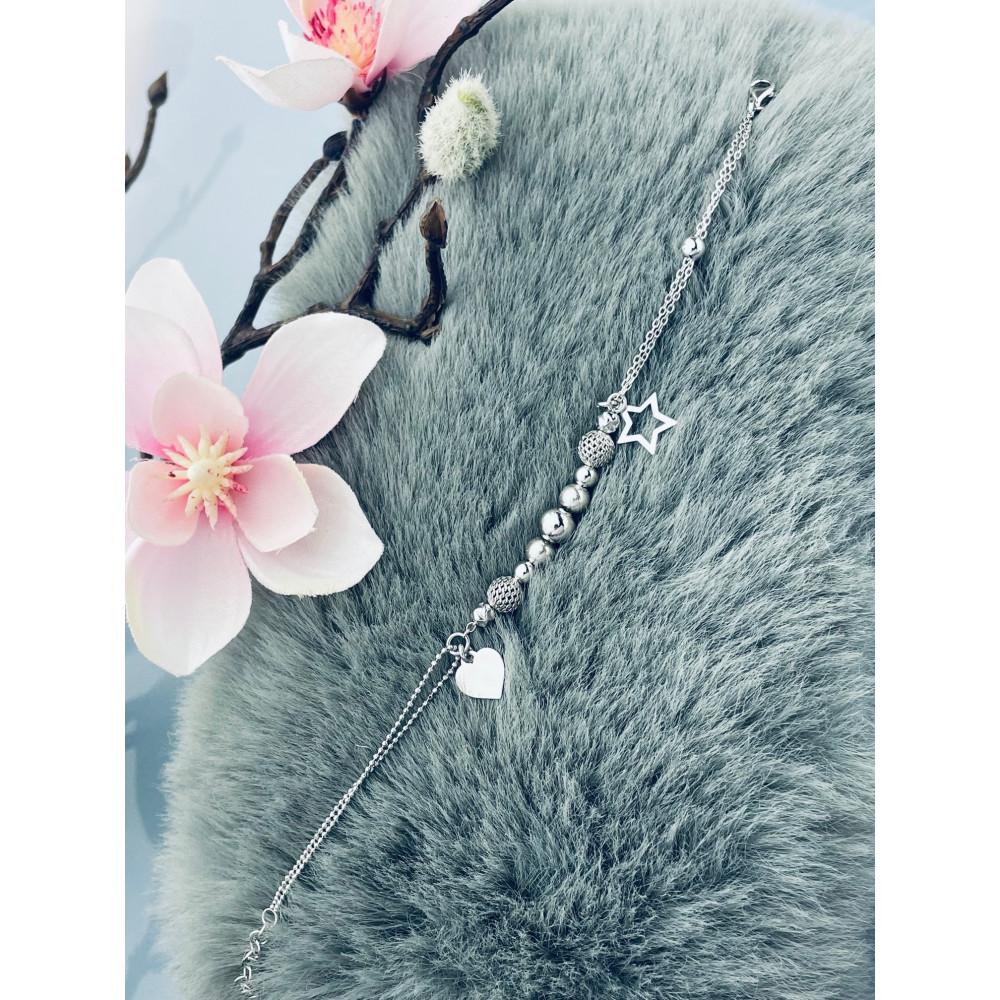 copy of Złota bransoletka celebrytka serce nieskończoność