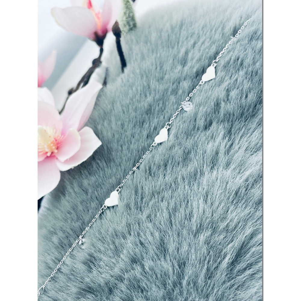 Herz Armband 925 Silber mit Zirkonia Damen Kinder