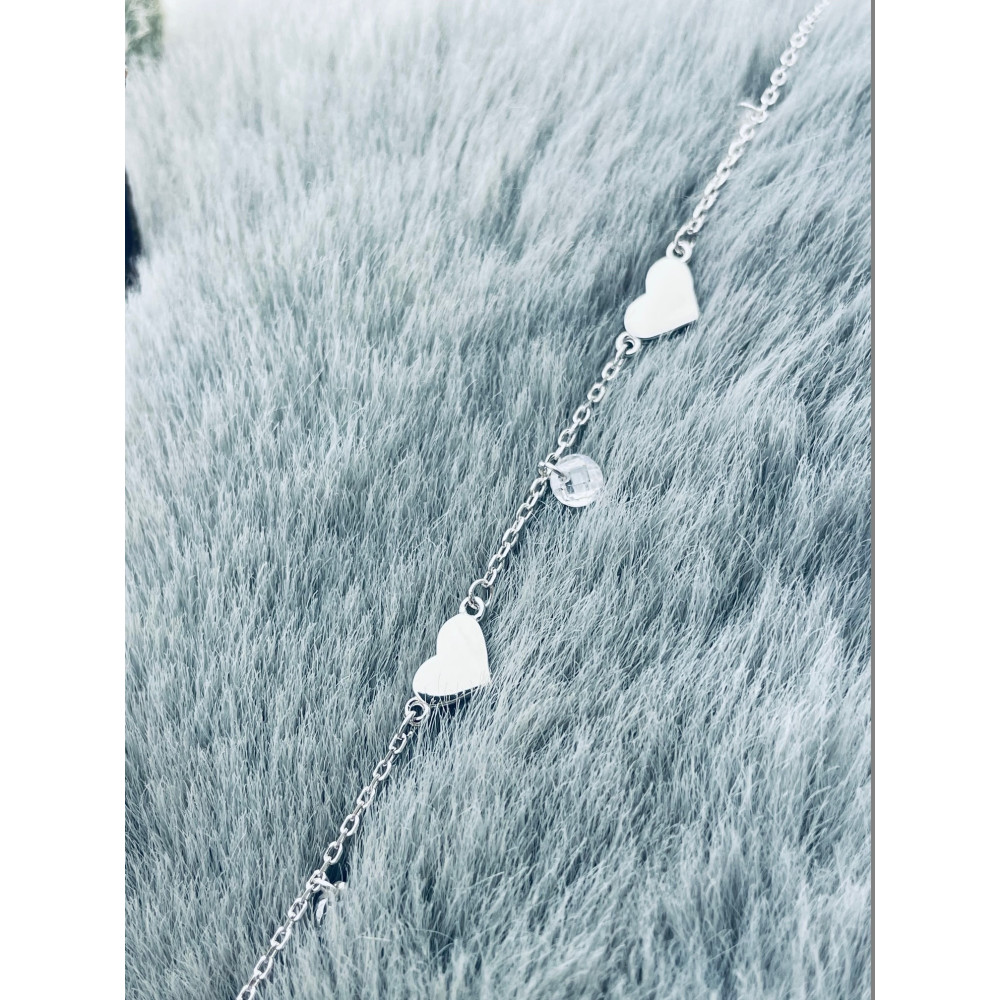 Herz Armband 925 Silber mit Zirkonia Damen Kinder