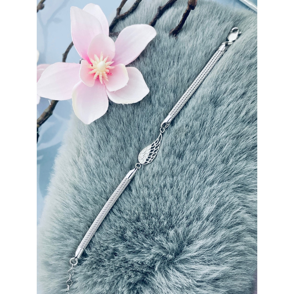 Flügel Armband 925 Silber mit Zirkonia Damen Kinder