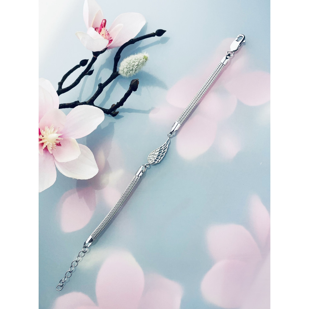 Flügel Armband 925 Silber mit Zirkonia Damen Kinder