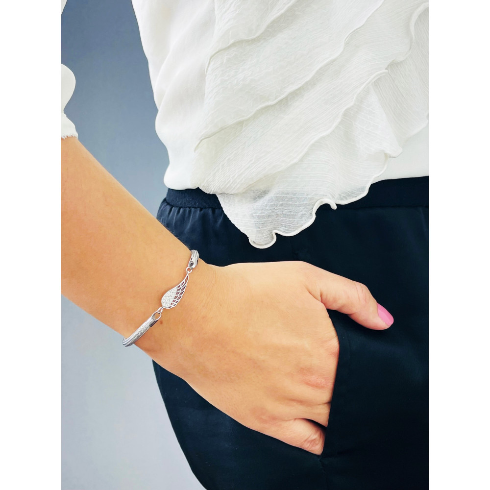 Flügel Armband 925 Silber mit Zirkonia Damen Kinder