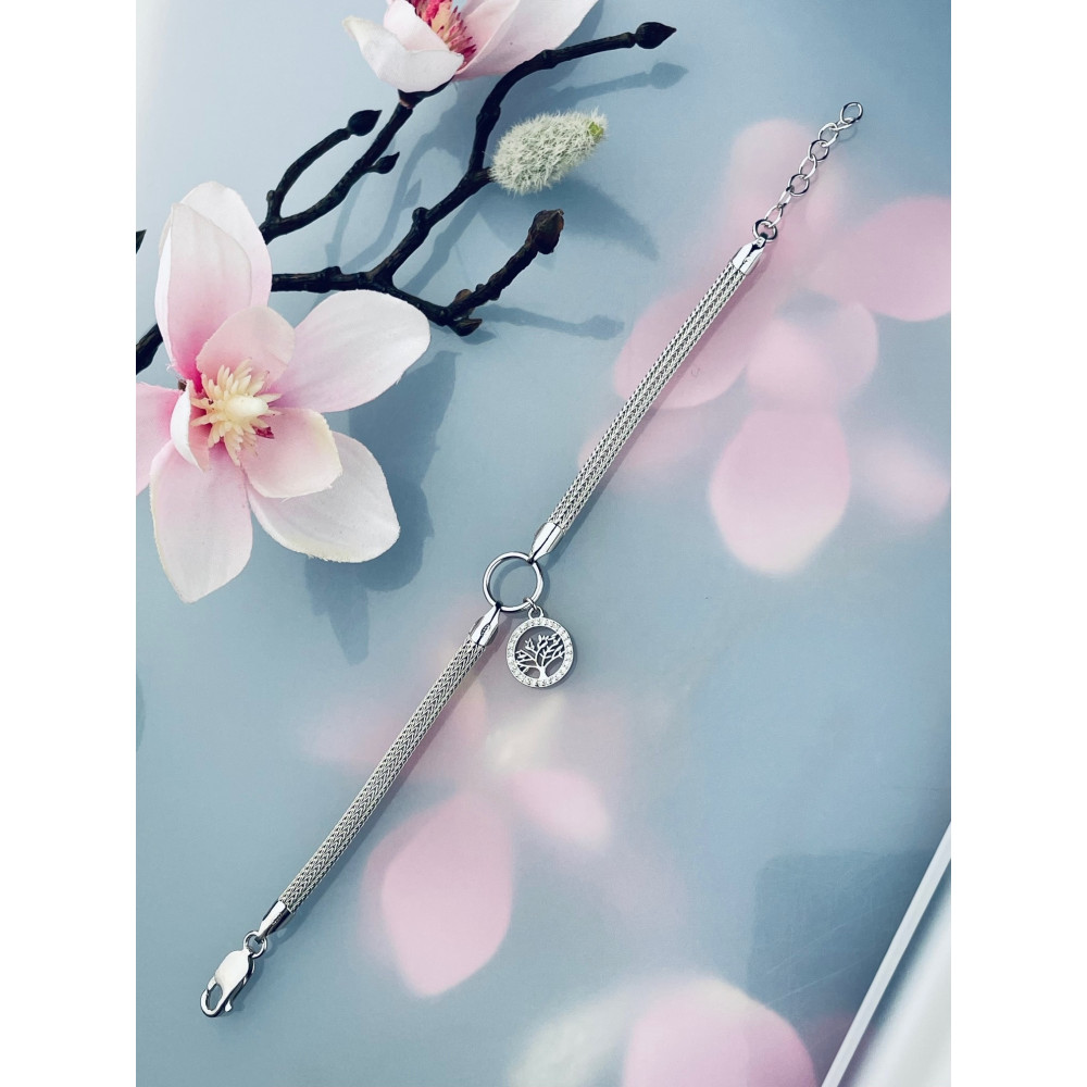Baum Armband 925 Silber mit Zirkonia Damen Kinder