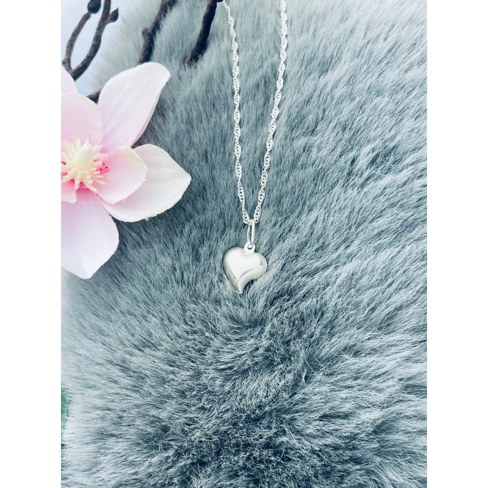 Silber Damen Medaillon Anhänger Herz