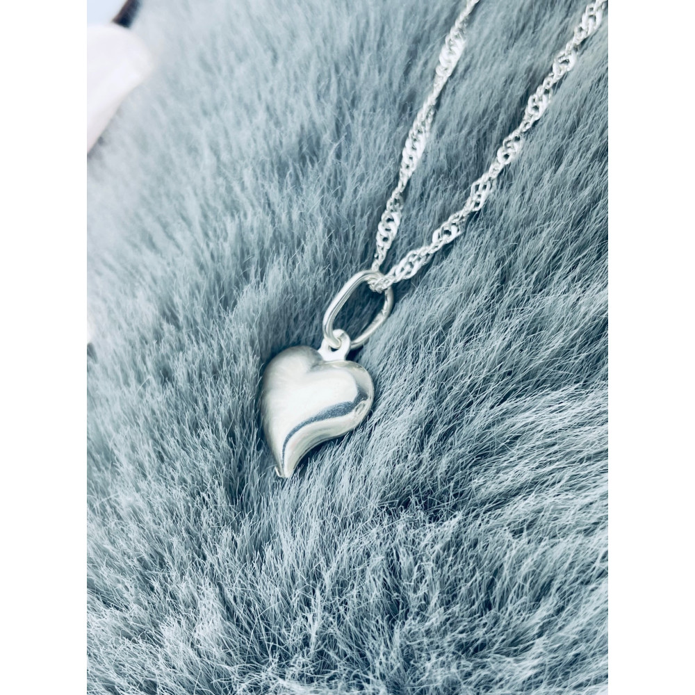 Silber Damen Medaillon Anhänger Herz