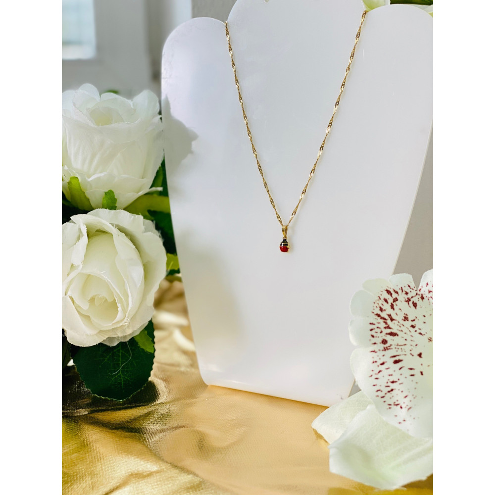 Złoty wisiorek zawieszka biedronka