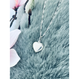 Silber Damen Medaillon Anhänger Herz