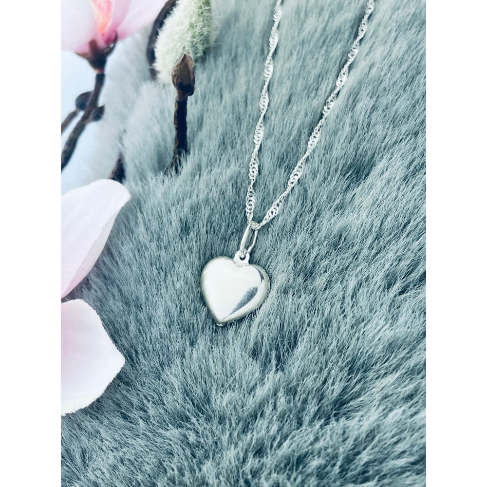 Silber Damen Medaillon Anhänger Herz