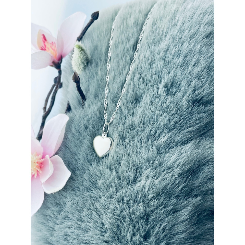 Silber Damen Medaillon Anhänger Herz