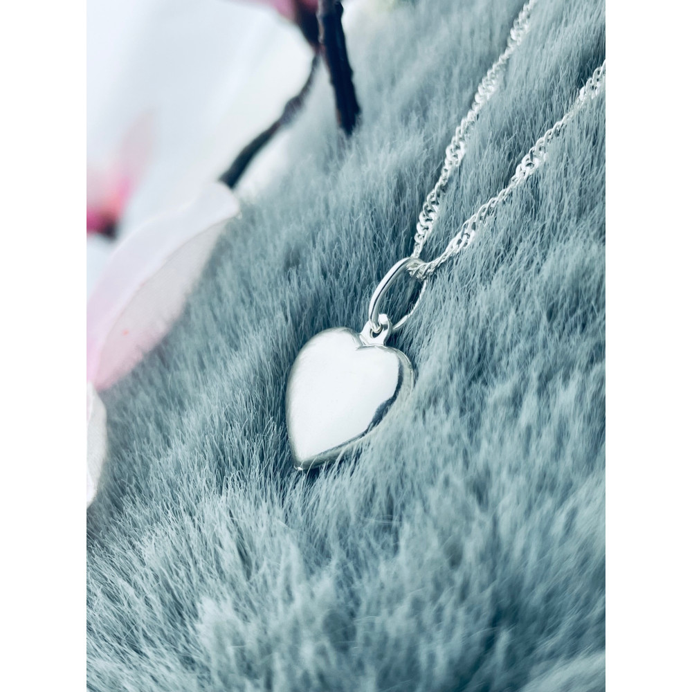 Silber Damen Medaillon Anhänger Herz