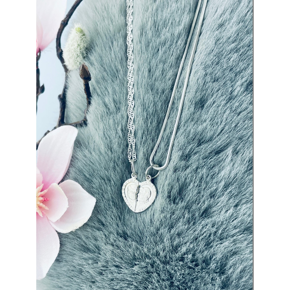 Silber Damen Medaillon Anhänger Herz