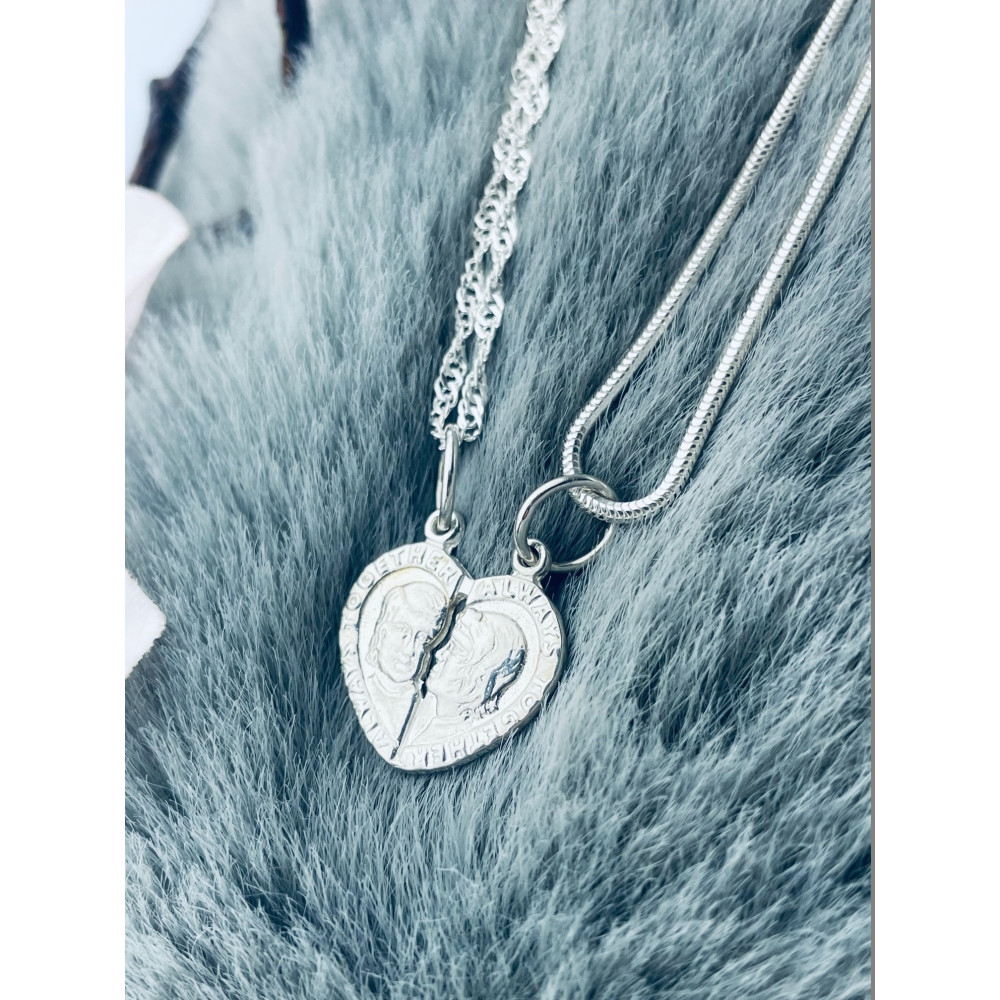 Silber Damen Medaillon Anhänger Herz