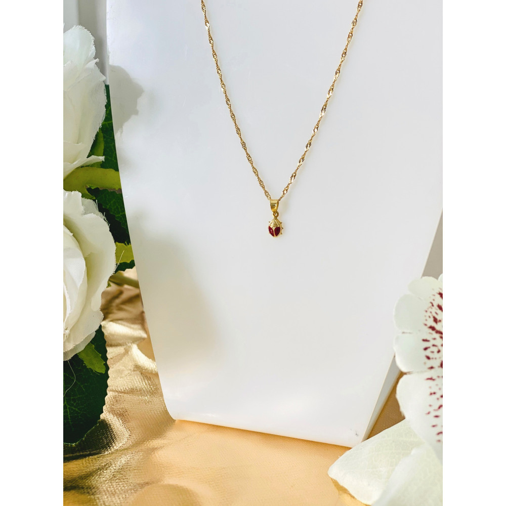 Złoty wisiorek zawieszka biedronka