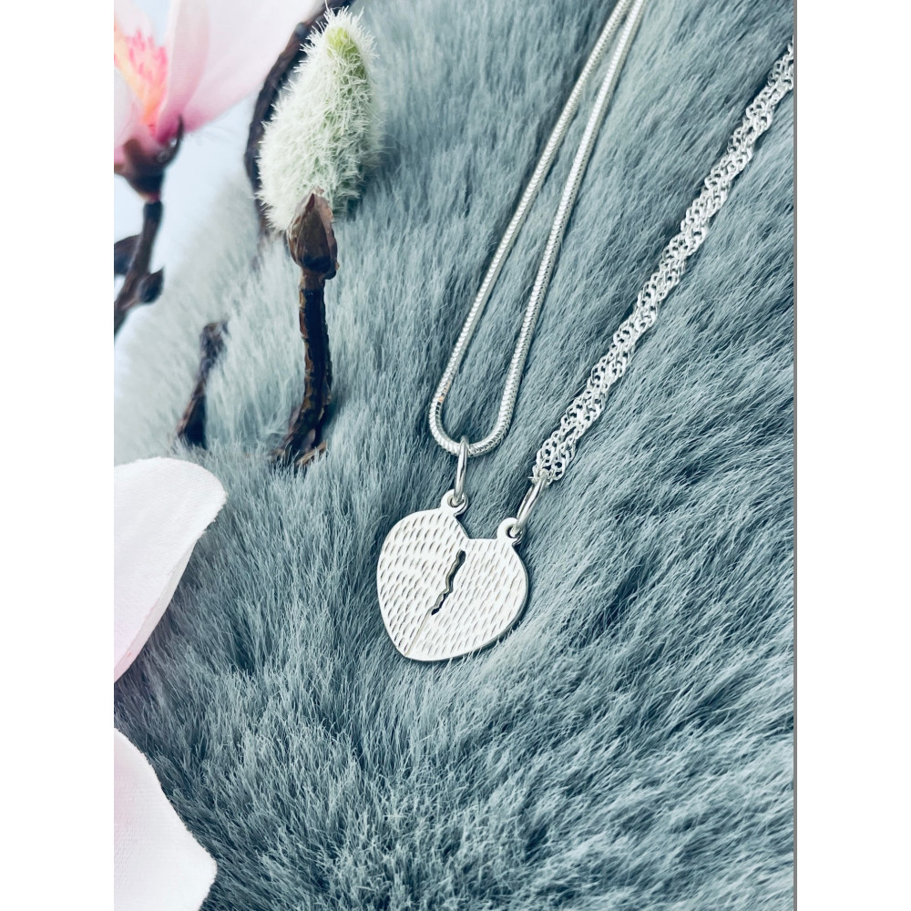 Silber Damen Medaillon Anhänger Herz