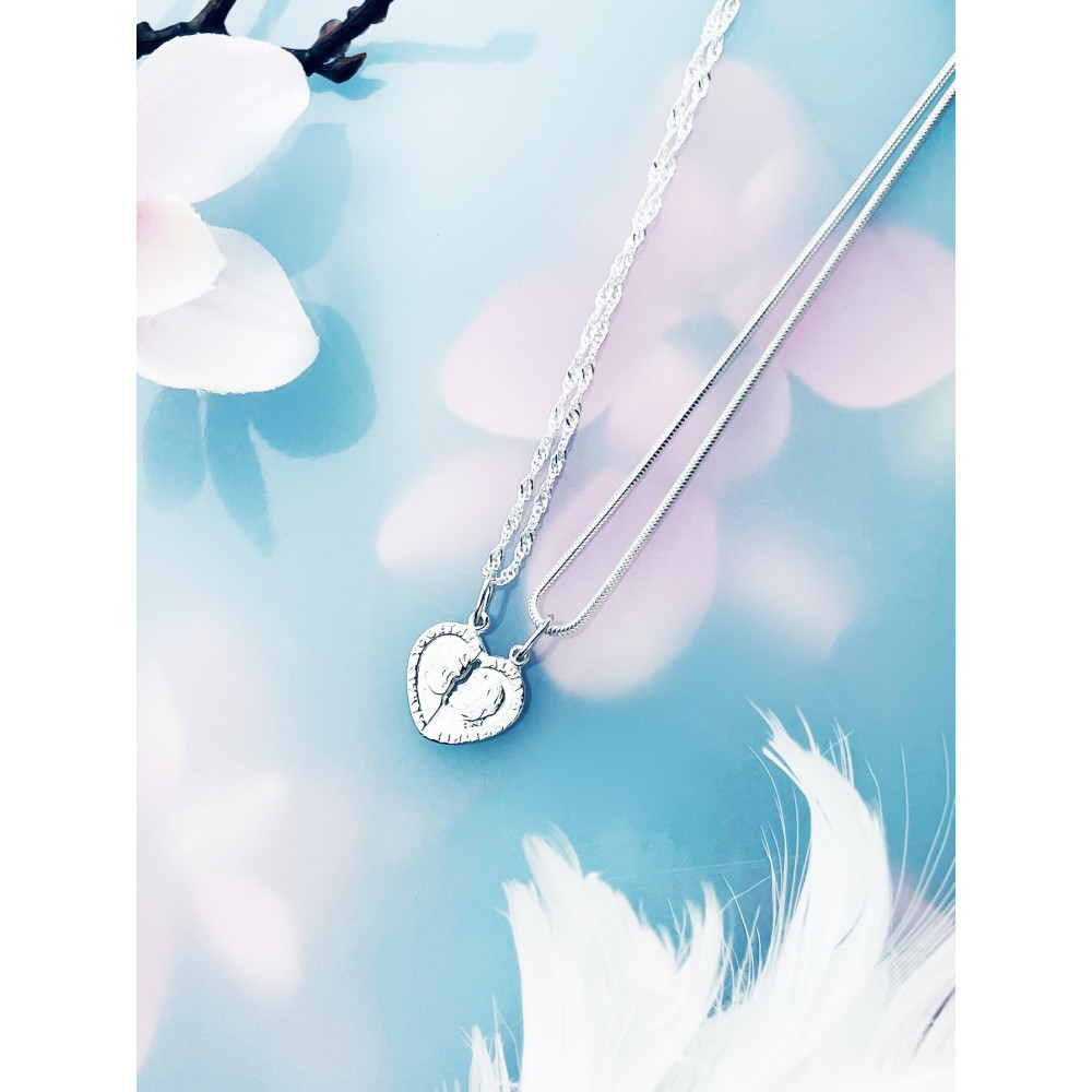 Srebrny wisiorek zawieszka serce dla dwojga do przełamania