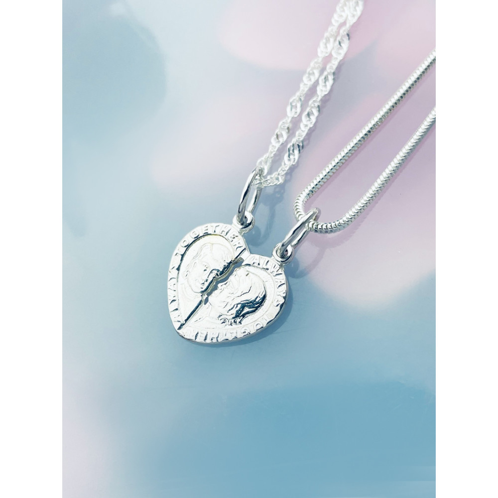 Silber Damen Medaillon Anhänger Herz