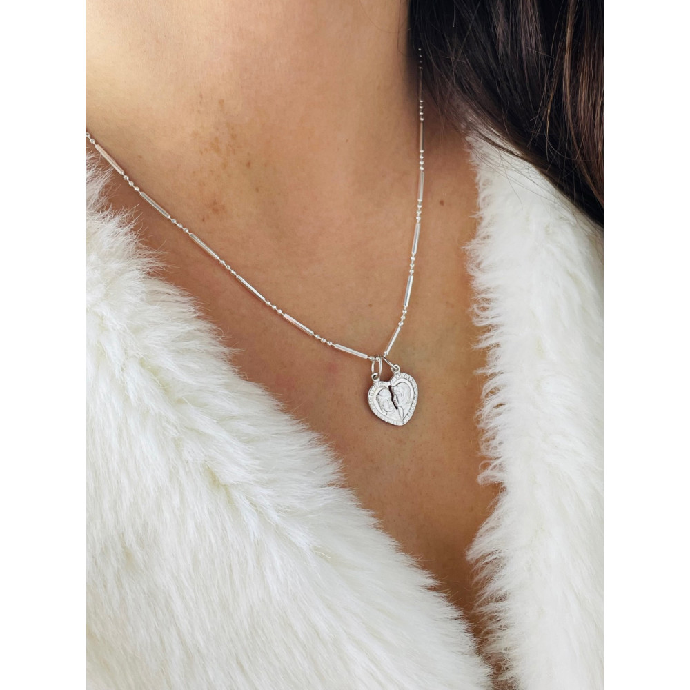 Silber Damen Medaillon Anhänger Herz