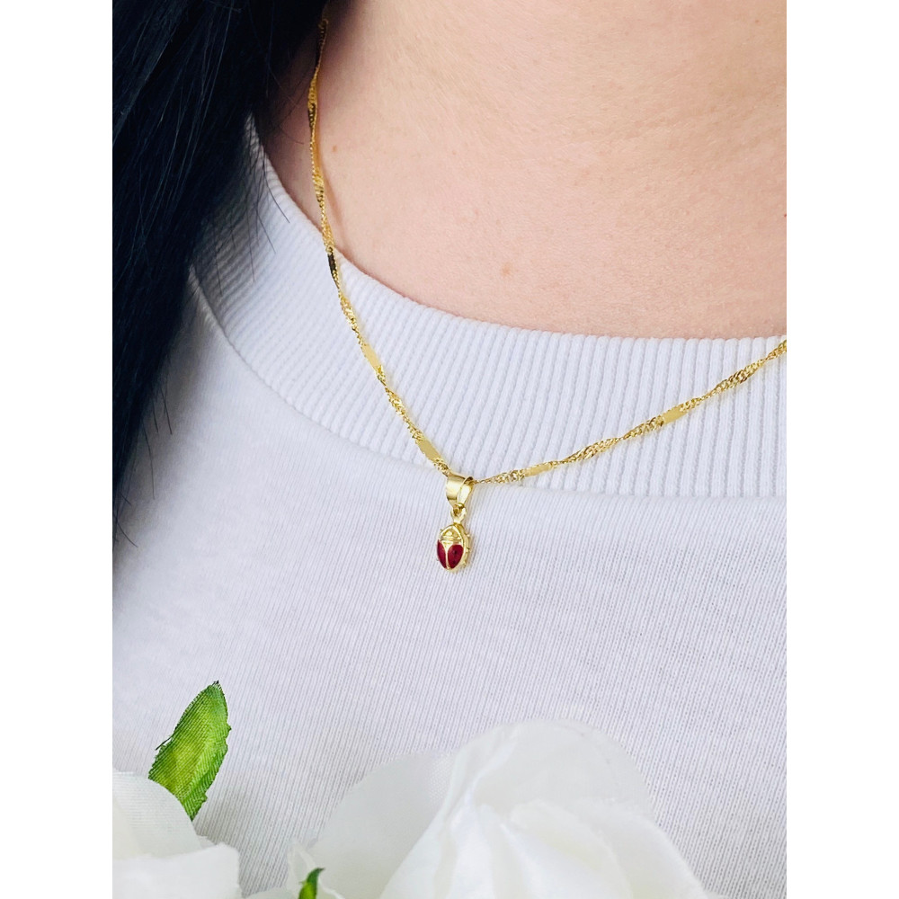 Złoty wisiorek zawieszka biedronka