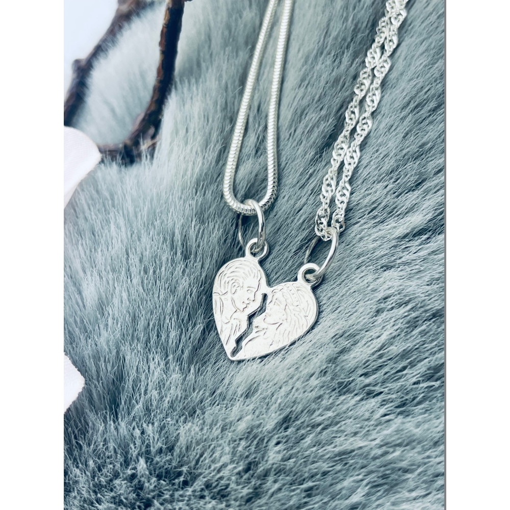 Silber Damen Medaillon Anhänger Herz