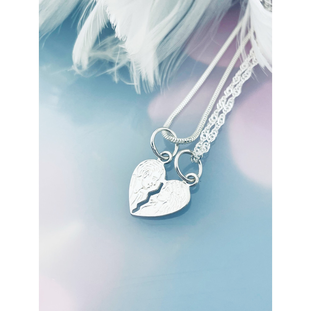 Silber Damen Medaillon Anhänger Herz