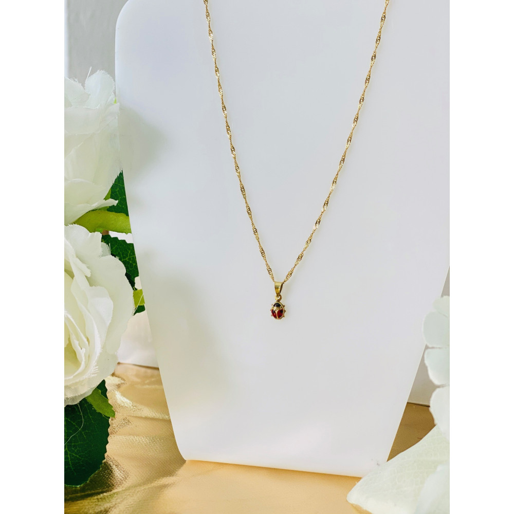 Złoty wisiorek zawieszka biedronka