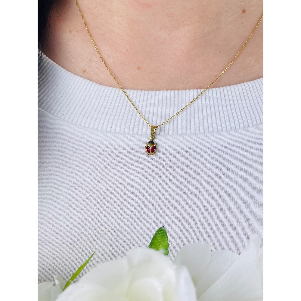 Złoty wisiorek zawieszka biedronka