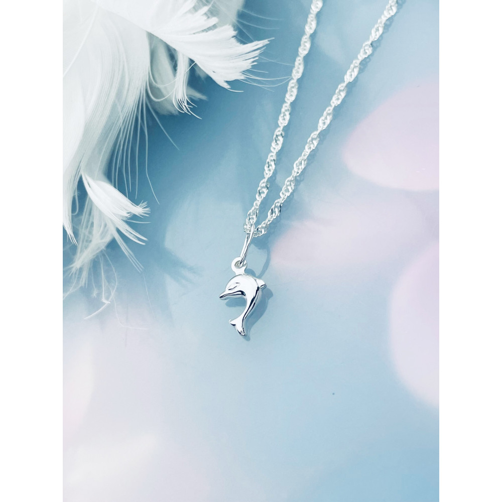 Silber Damen Medaillon Anhänger Delfin