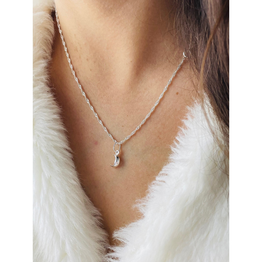 Silber Damen Medaillon Anhänger Mond