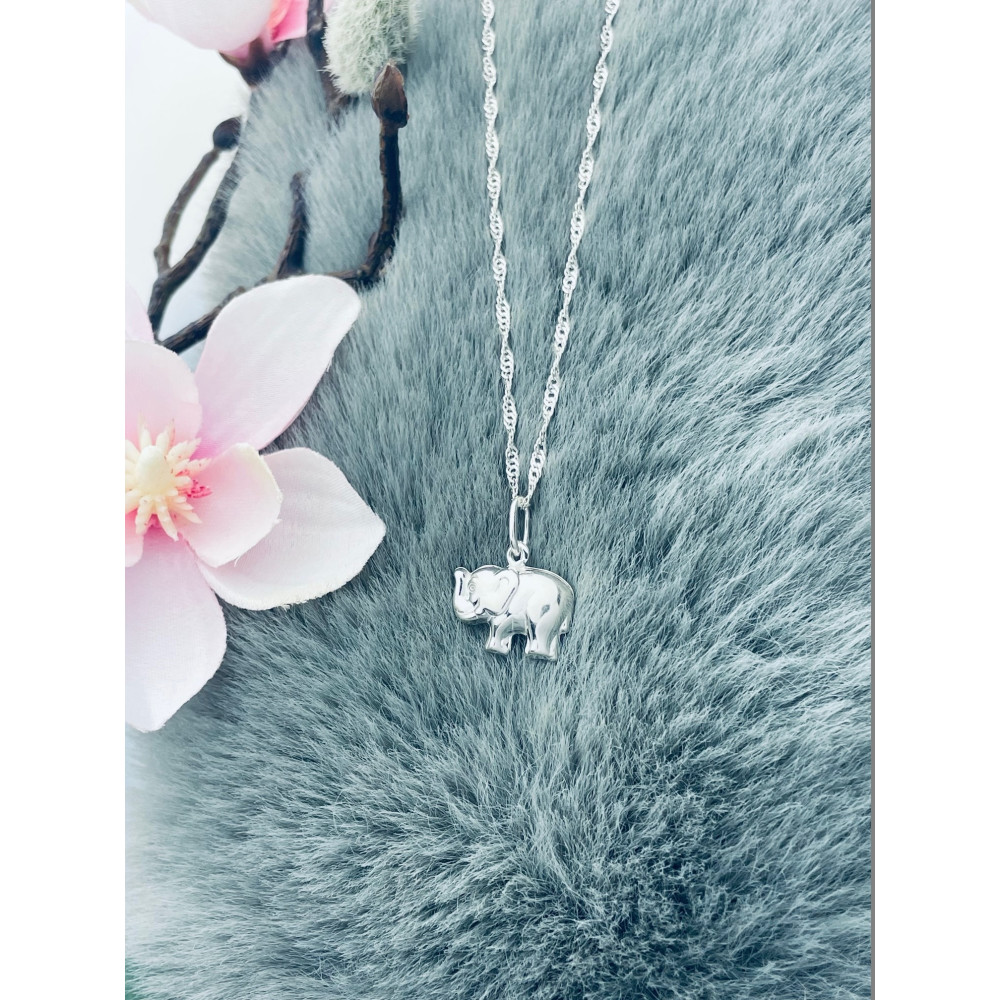 Silber Damen Medaillon Anhänger Elefant