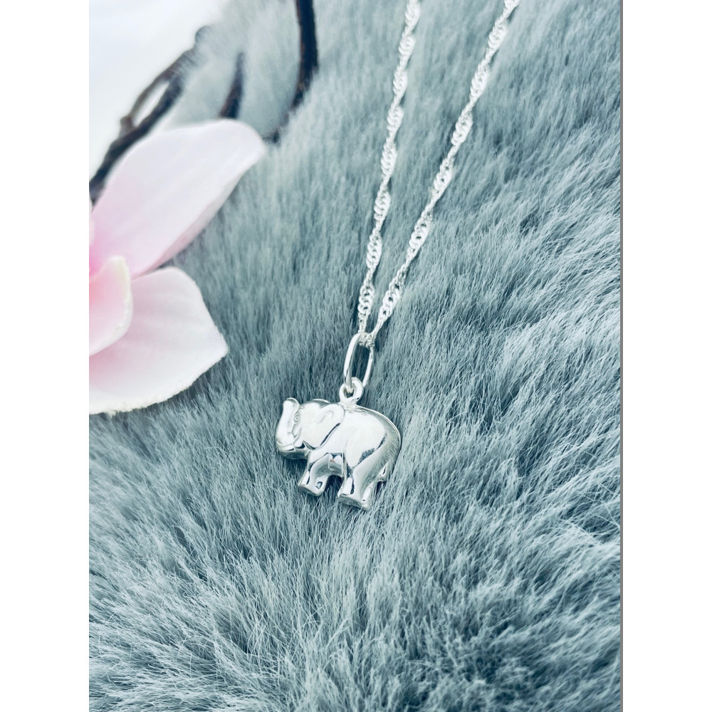 Silber Damen Medaillon Anhänger Elefant