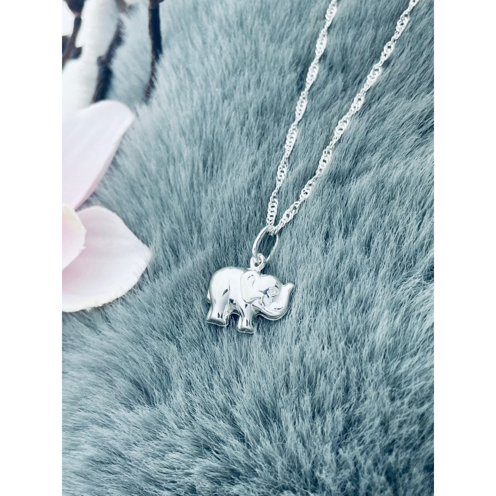 Silber Damen Medaillon Anhänger Elefant