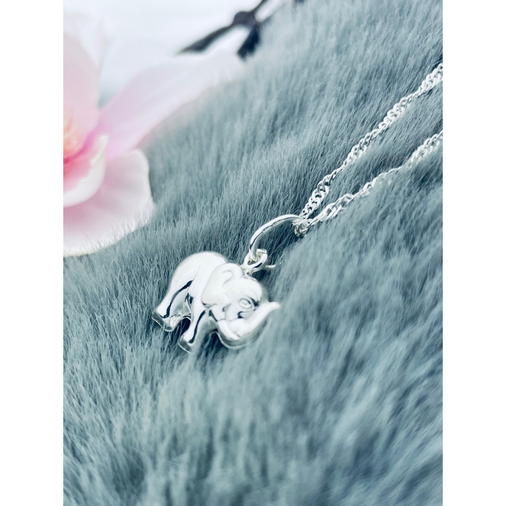 Silber Damen Medaillon Anhänger Elefant