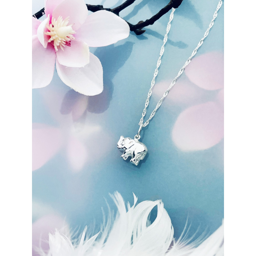 Silber Damen Medaillon Anhänger Elefant