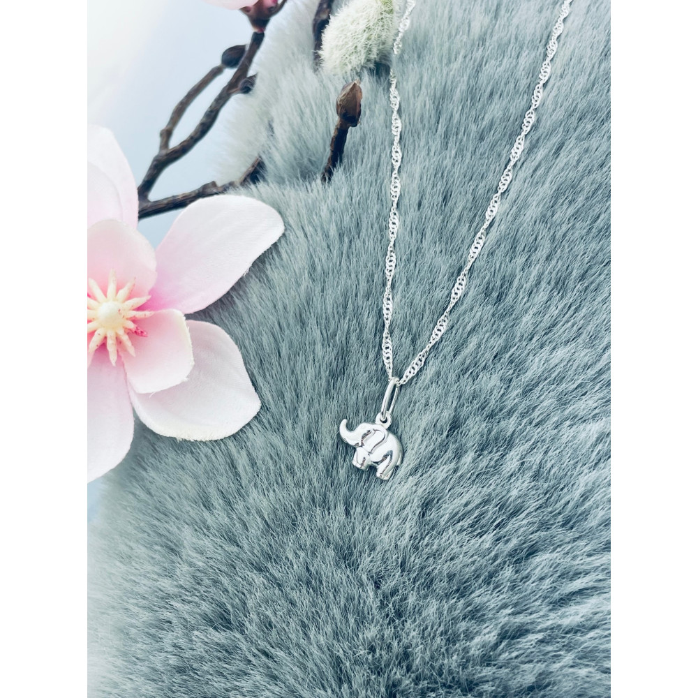 Silber Damen Medaillon Anhänger Elefant