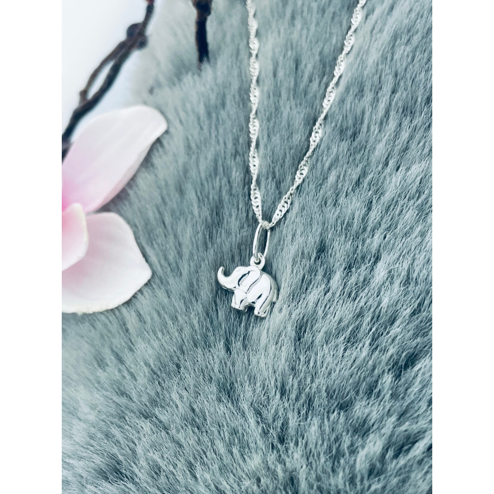 Silber Damen Medaillon Anhänger Elefant