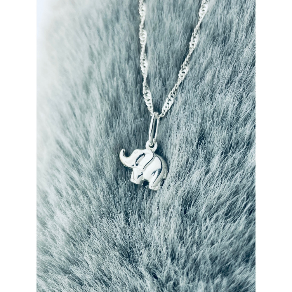 Silber Damen Medaillon Anhänger Elefant