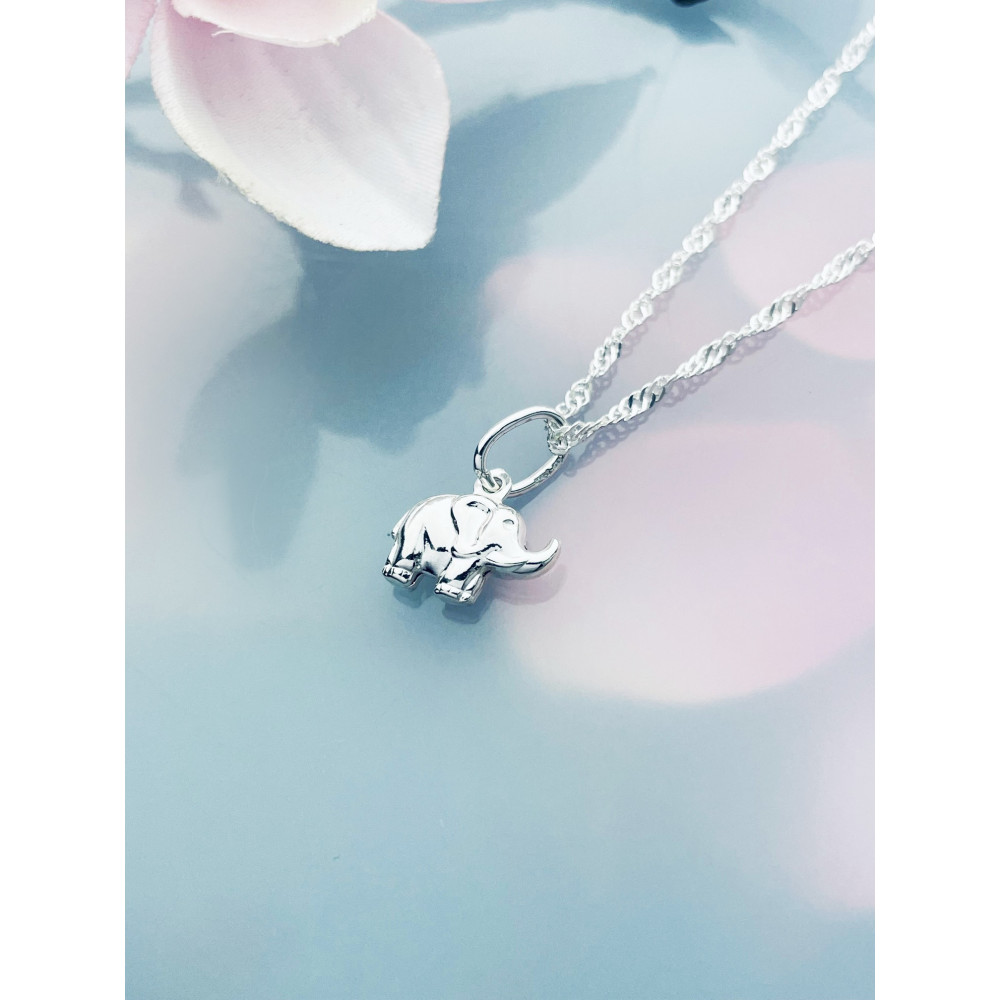 Silber Damen Medaillon Anhänger Elefant