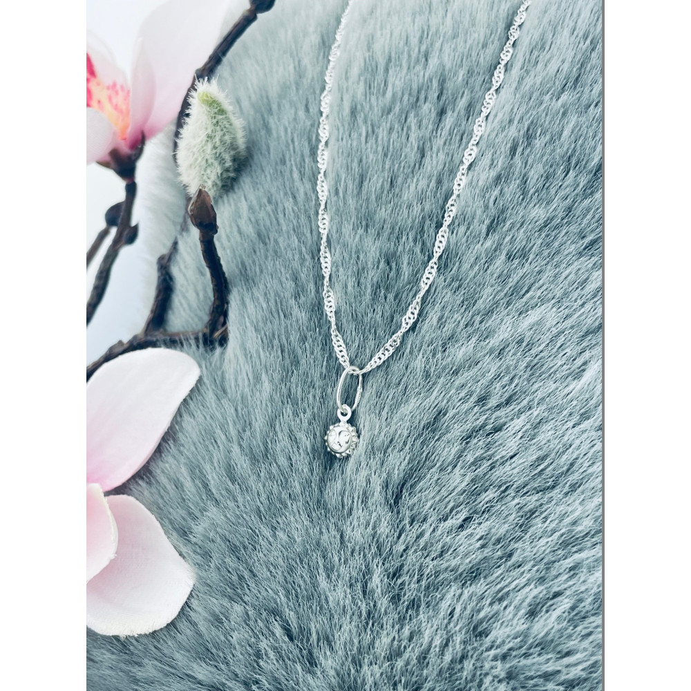 Silber Damen Medaillon Anhänger Sonne