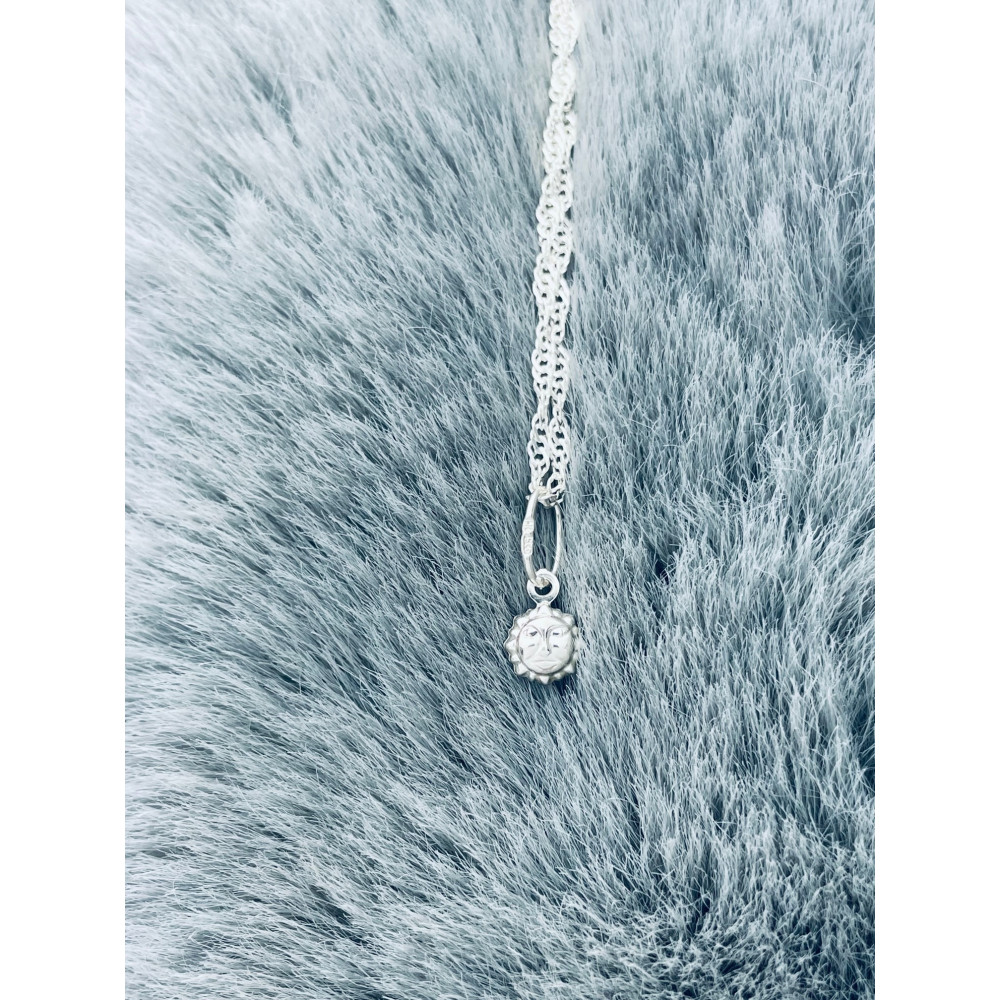 Silber Damen Medaillon Anhänger Sonne