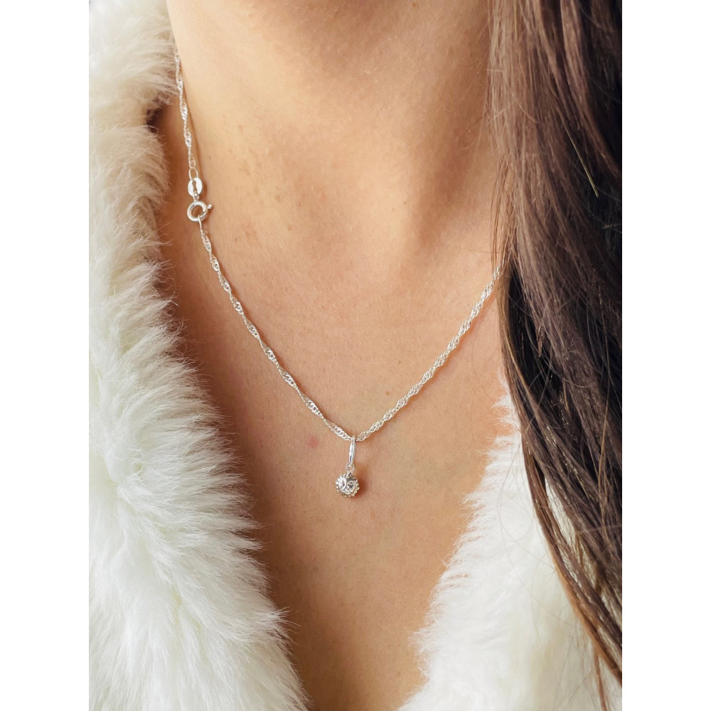 Srebrny wisiorek zawieszka słońce figurka